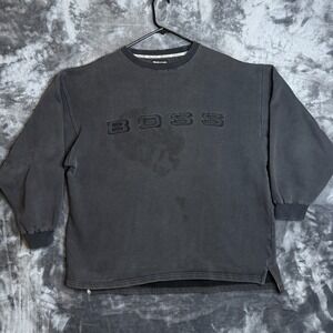 Vintage y2k Boss Long Sleeve Black Pullover Sweater Size X-Large